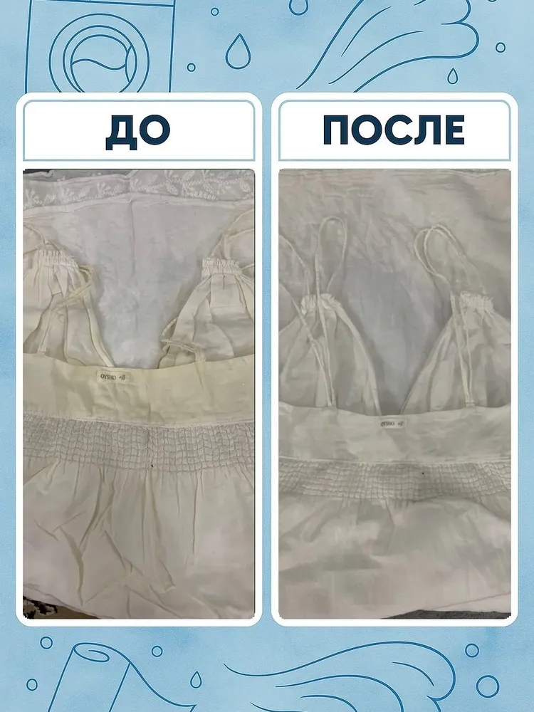 Результат стирки: вещь до и после обработки